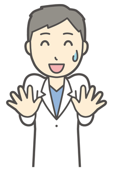  男性医師白衣-015-バスト ごまかす,医者,医師,男性,白衣,スクラブ,病院,医療,ドクターコート,先生のイラスト素材