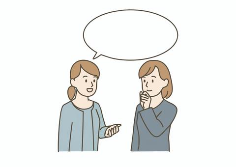 会話する女性たちと吹き出しのフレーム フレーム,吹き出し,会話,コミュニケーション,友達,噂話,お得話,情報共有,報連相,知らせるのイラスト素材