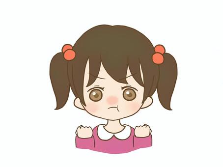 女性５　怒る 女性,子供,怒る,可愛い,人物,イラスト,アニメ風,漫画,リアクション,感情のイラスト素材