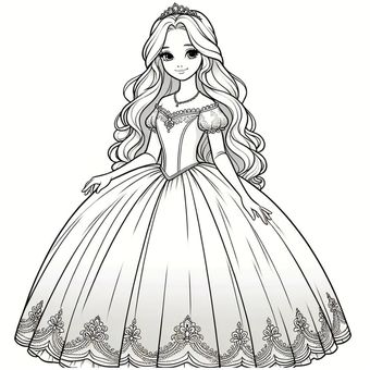 Illustration, princess, cute, simple, 