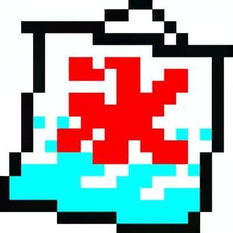 ドット絵の氷旗です。 ドット絵,氷旗,シンプル,のぼり旗,かき氷,幟,筆文字,夏,レトロ,氷のイラスト素材