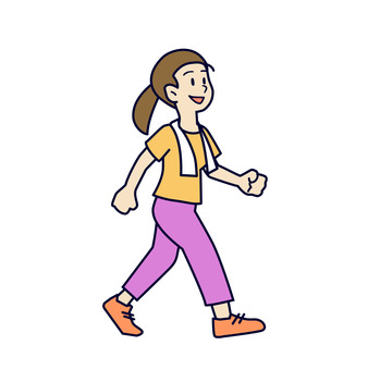 ウォーキングする女性 ウォーキングする女性 ウォーキング,女性,10代,20代,30代のイラスト素材