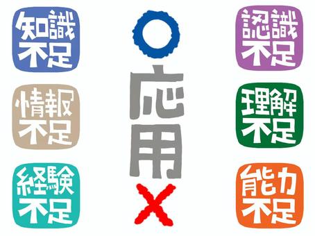 応用など 応用,知識,経験,情報,理解,能力,認識,不足,文字絵,マルのイラスト素材