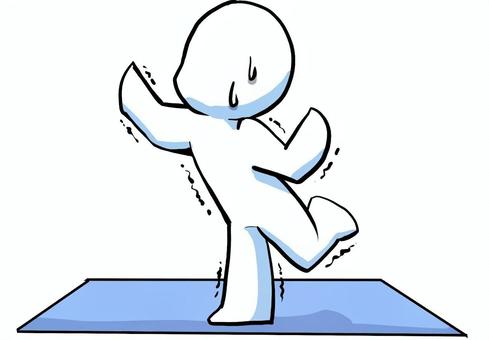 ヨガのポーズがうまくできない人 ヨガ,ストレッチ,運動,健康,バランス,失敗,チャレンジ,フィットネス,健康習慣,リラックスのイラスト素材