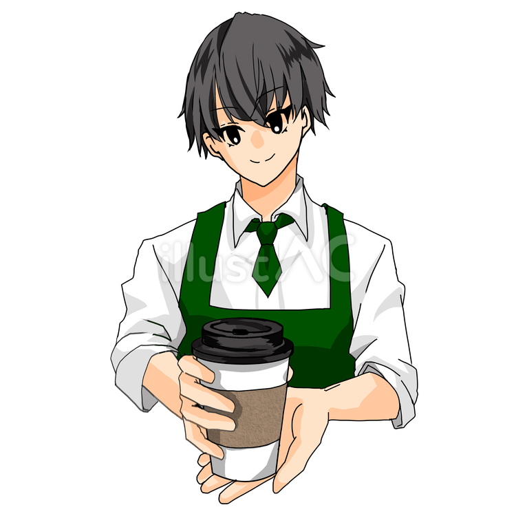 喫茶店男性定員 男性,男の子,店員のイラスト素材