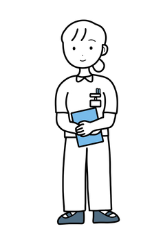 シンプル看護師（b） シンプル,人,女,看護師,白衣,医療従事者,医療,仕事,働く,作業療法士のイラスト素材