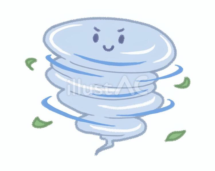 顔のある台風 台風,風,強風のイラスト素材