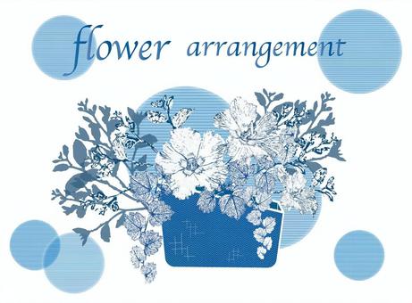 Illustration, flower, cage, blue, 