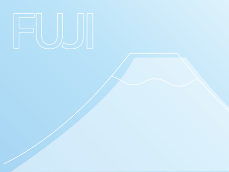 クールな水色グラデーションの富士山 富士山,背景,日本,山,風景,観光,文化,横,線画,ミニマルのイラスト素材