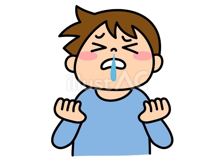 鼻水が出る男性 花粉症,花粉,風邪のイラスト素材