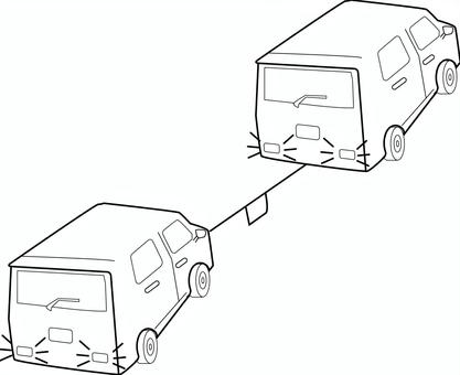 他車にけん引してもらう 車,車両,けん引,エンジン,ブレーキ,フック,ロープ,布,衝突,ライトのイラスト素材
