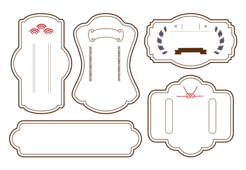 Illustration, label, ribbon, set, 
