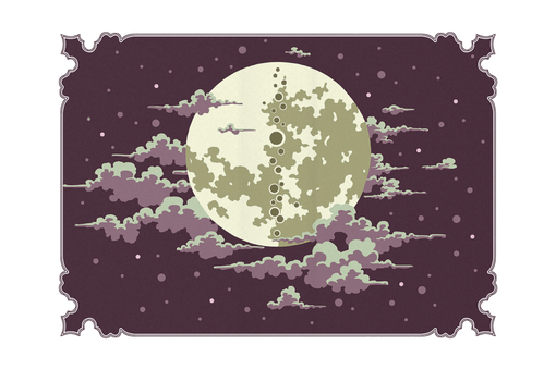 十五夜のお月様④ 十五夜,秋,月,夜空,雲,満月,月光,季節,風景,自然のイラスト素材