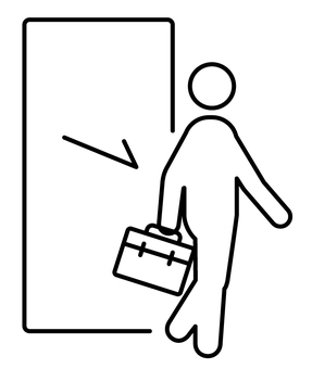 通勤かばんを持って退職する人や営業マン 退職,退社,退勤,帰社,営業,セールスマン,歩く,訪問営業,帰る,直帰のイラスト素材