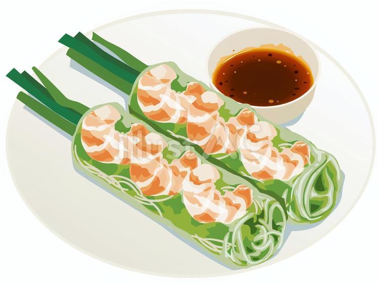 生春巻き 生春巻き,春巻き,食べ物のイラスト素材