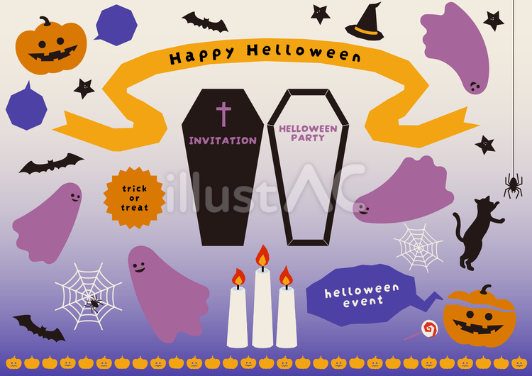 ハロウィンのあしらい ハロウィン,イベント,リボンのイラスト素材