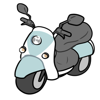 スクーター　原付バイク　青 バイク,乗り物,スクーター,原付,原付バイク,イラスト,かわいい,青のイラスト素材
