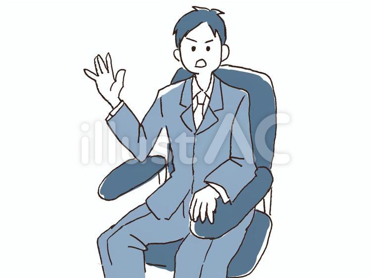 手書き素材32　スーツ男性 男,若者,スーツのイラスト素材