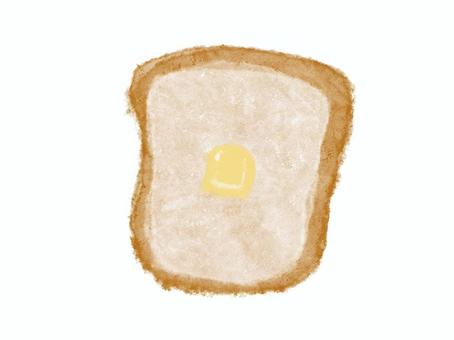 食パン　トーストの絵 食パン,トースト,バター,パン,ブレッド,食べ物,美味しい,朝食,焼きたて,手描きのイラスト素材