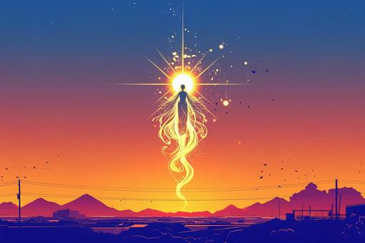 Silhouette of God symbolizing hope, JPG, PNG and AI Silhouette of God symbolizing hope, silhouette, god, light, JPG, PNG and AI