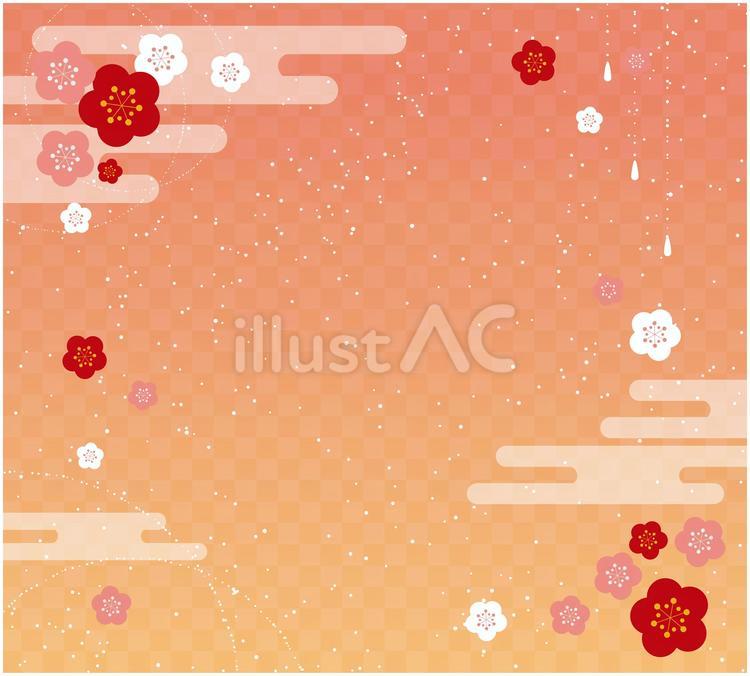 新春和風ー素材-迎春- 新春,お正月,謹賀新年のイラスト素材