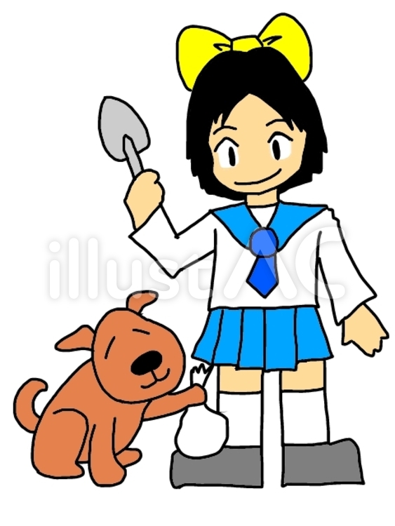 飼い主が持ち帰りましょう 犬の糞,始末,持ち帰るのイラスト素材