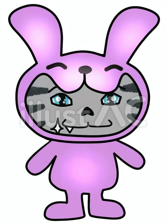 うさぎの着ぐるみを着たさばとら うさぎ,卯の日,兎のイラスト素材