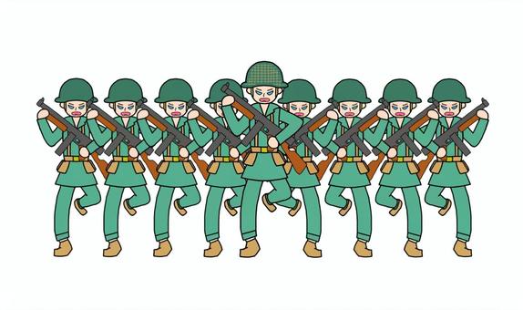突撃するアメリカ軍部隊 米兵,米軍,アメリカ兵,アメリカ軍,連合軍,連合軍兵士,太平洋戦争,第二次世界大戦,兵士,軍隊のイラスト素材