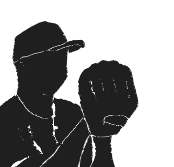 野球シルエット 野球,ベースボール,プロ野球,高校野球,メジャー,スポーツ,社会人野球,試合,甲子園,選手のイラスト素材