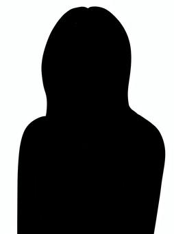 女性のシルエット 女の子,上半身,10代,20代,少女,女性,正面,バストアップ,商用,無料のイラスト素材