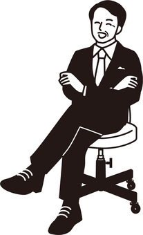 Illustration, male, middle aged, sit, JPG, PNG and AI