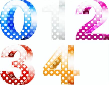 ai dot pattern number 01234 set, the number of words, beautiful, gradation, JPG, PNG and AI