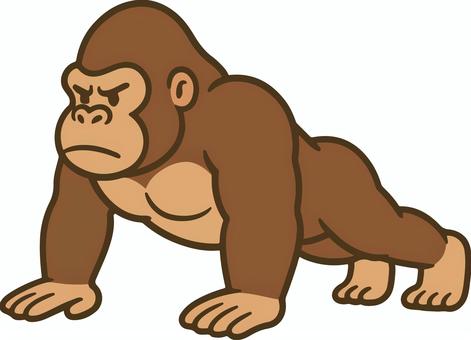 腕立て伏せをするゴリラ 腕立て伏せ,大胸筋,ゴリラ,筋トレ,トレーニング,トレーニー,ジム,ダイエット,ベクターのイラスト素材