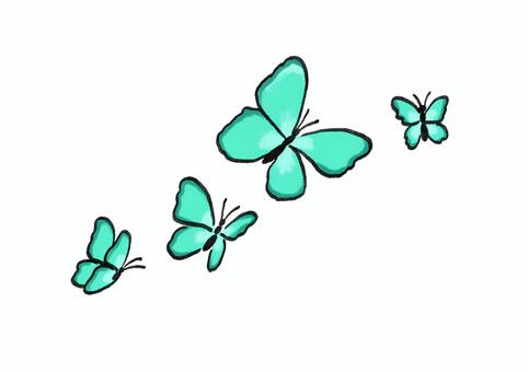 手描きの蝶の水彩アイコンセット 蝶,ちょうちょ,手描き,水彩,アイコン,飾り,ワンポイント,学校,プリント,お便りのイラスト素材