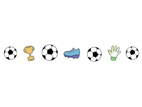 サッカー(装飾ライン) スポーツ,サッカー,パステル,カラフル,シンプル,かわいい,おしゃれ,カード,チラシ,おたよりのイラスト素材