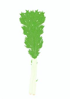 みず菜(手描き) みず菜,京野菜,冬,野菜,手描きのイラスト素材
