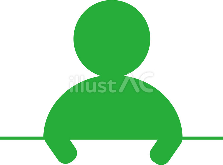 机　上半身　人　ピクトグラム　受付 受付,人,シルエットのイラスト素材