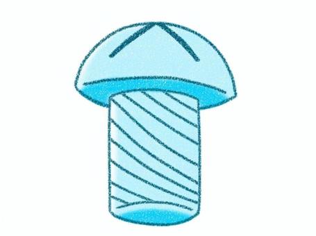 ネジ（水色） ネジ,ナット,ボルト,ブルー,水色,工学,工芸,工作,部品,大工のイラスト素材