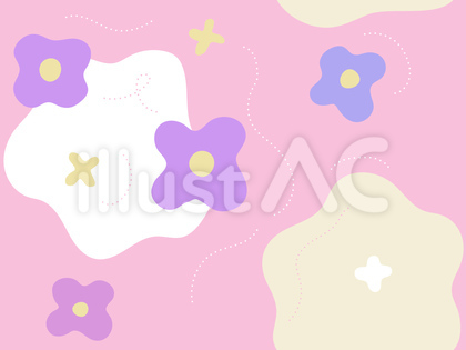 ゆるくてかわいいお花の背景パターン