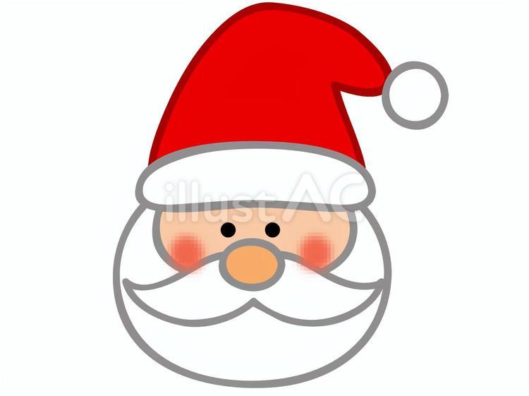 クリスマスアイコン　サンタクロースの顔 クリスマス,サンタクロース,男のイラスト素材