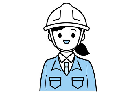 作業服の女性のイラスト03 人物,女性,20代,30代,社会人,会社員,正社員,建設,作業員,現場のイラスト素材