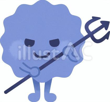 槍を持っている菌のキャラクター