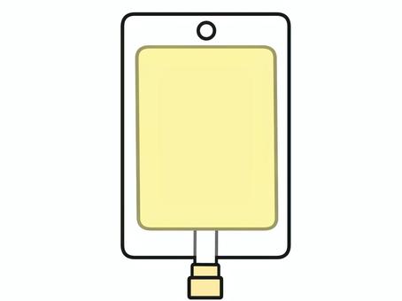 黄色の液体が入った点滴パックのイラスト 点滴,パック,液体,蓋,袋のイラスト素材