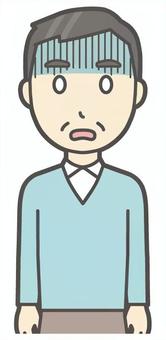  ニット中年男性-437-バスト ガーン,おじさん,男性,中年,お父さん,パパ,シニア,ミドルエイジ,人物,かわいいのイラスト素材