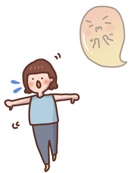 遠くから見守る魂と、女性（守護霊） 守護霊,よろめく,女性,見守る,応援のイラスト素材