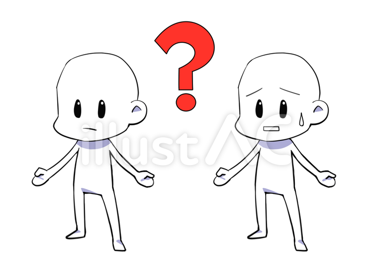 棒人間５／無表情／疑問／困惑 人物,ミニキャラ,はてなのイラスト素材