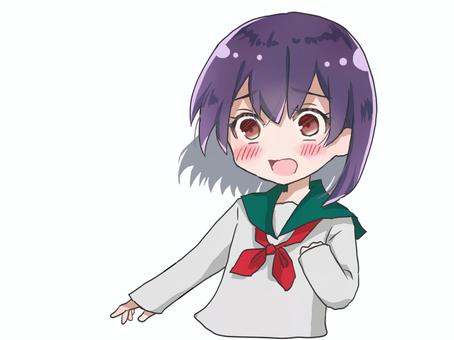穏やかな女の子_照 穏やかな女の子_照 女の子,学生,かわいいのイラスト素材