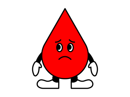 不健康な血液 血,血液,キャラクター,献血,不健康,病気,シンプル,かわいい,おしゃれ,線画のイラスト素材