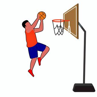 バスケットボール 008 バスケットボール,バスケ選手,ダンクシュート,ジャンプ,男性,スポーツ,屋外スポーツ,練習,アクション,運動のイラスト素材