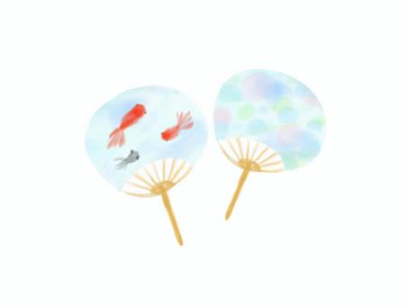 Illustration, fan, goldfish, and gold, 